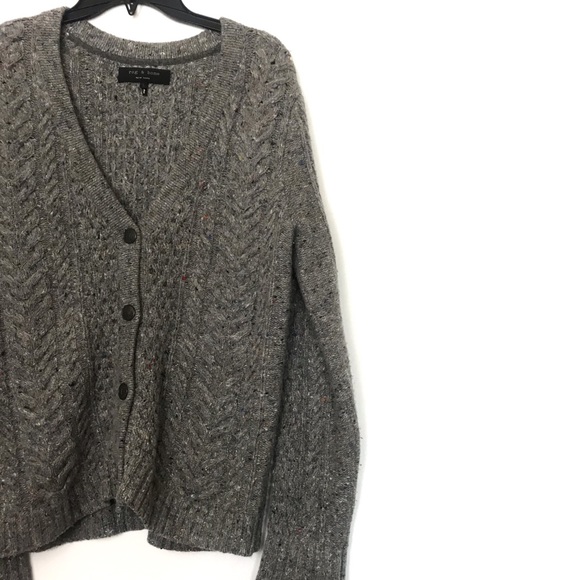 Rag & Bone Gray Specked Slouchy “Grandpa” Cardigan - Picture 8 of 8